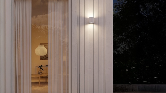 Väggarmatur Upp/Ner 10W Vit Plejd